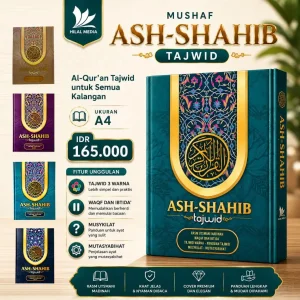 Al-Quran Ash-Shahib Tajwid Warna Rasm Utsmani Madinah A4 - Hardcover